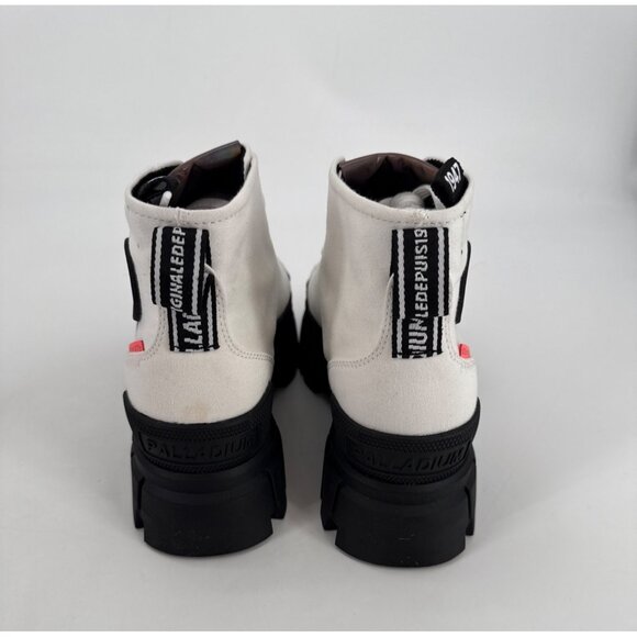 Palladium Womens Ankle Boots Revolt HI TX Black & White Canvas Boots Size 9 - Picture 3 of 11